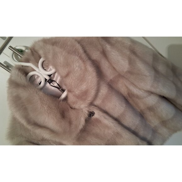 Tan Mink Style Faux Fur Melanie Lyne Jacket Size Large - Picture 5 of 7